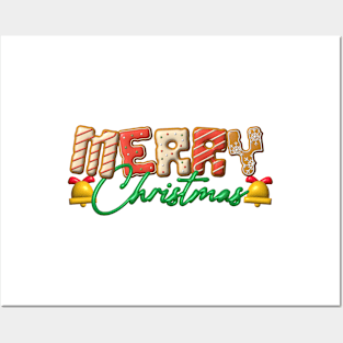 Cookies Lettering Merry Christmas Lettering Design Posters and Art